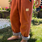 Kinderhose Ino | Bio-Cordnicki | Orange Grün