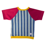  Mitwachsendes Kurzarm T-Shirt für Kinder mit Streifen aus Bio-Baumwolle im Unisex-Schnitt
