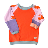 Faires Langarmshirt Kinder | Oktopus Orange Flieder