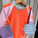 Faires Langarmshirt Kinder | Oktopus Orange Flieder